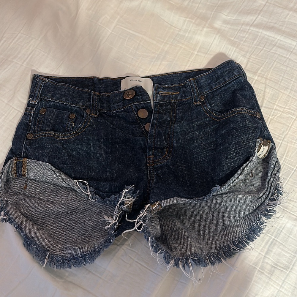 One Teaspoon Dark Blue Jean Shorts